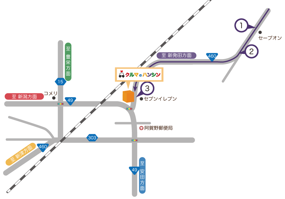 新発田方面マップ