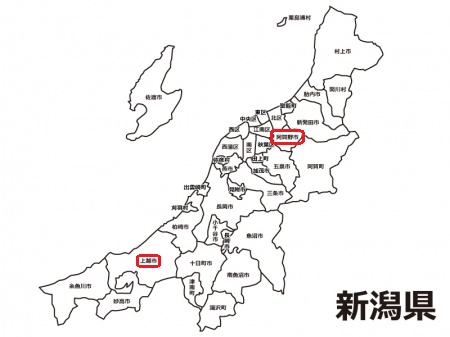 阿賀野市～上越　地図