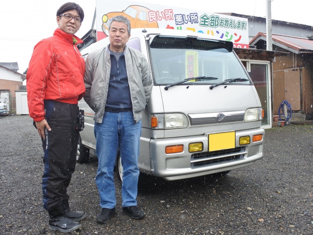 中古車サンバー納車　記念写真